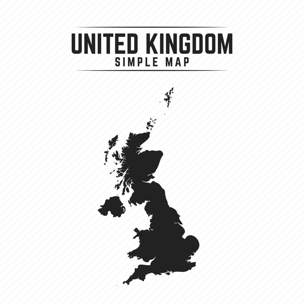 Simple Black Map of United Kingdom Isolated on White Background vector