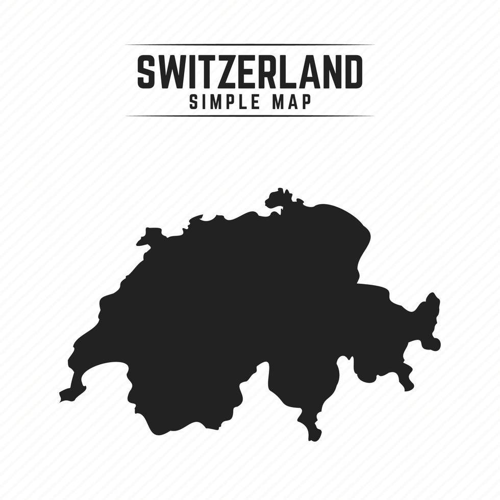 Simple Black Map of Switzerland Isolated on White Background vector