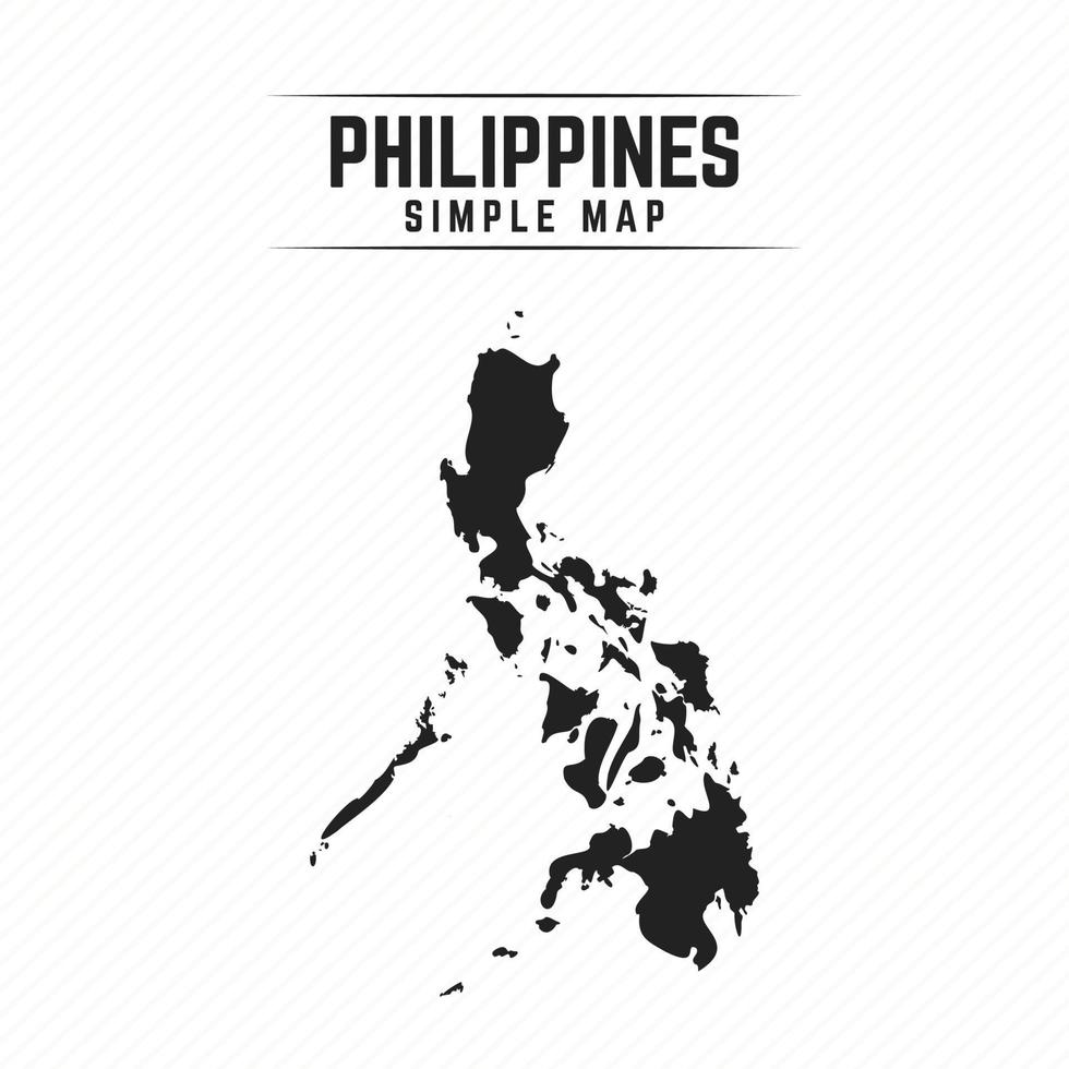 Simple Black Map of Philippines Isolated on White Background vector