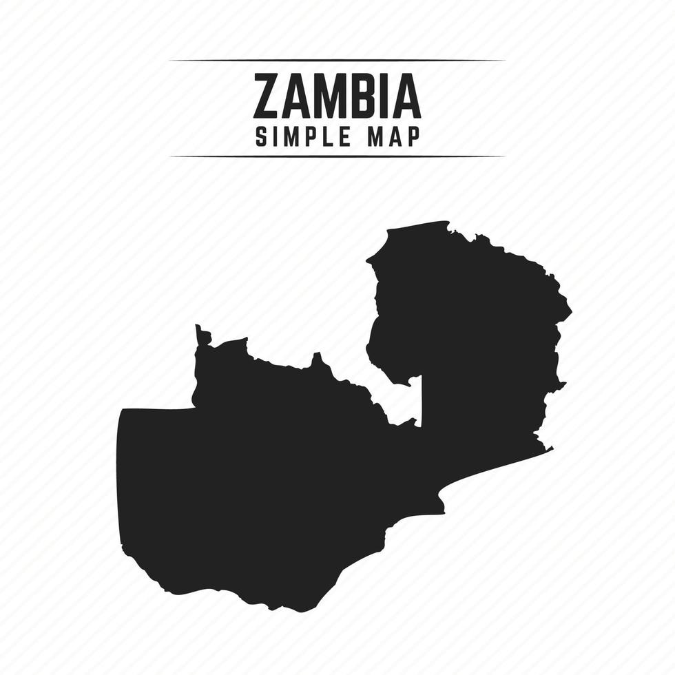 Simple Black Map of Zambia Isolated on White Background vector