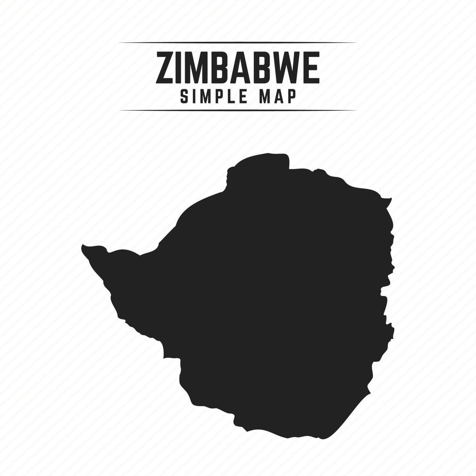 Mapa negro simple de Zimbabwe aislado sobre fondo blanco. vector