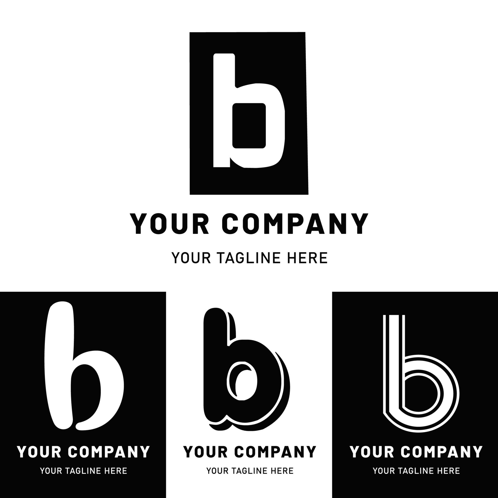 Lowercase Letter B Logo Set 3249548 Vector Art at Vecteezy