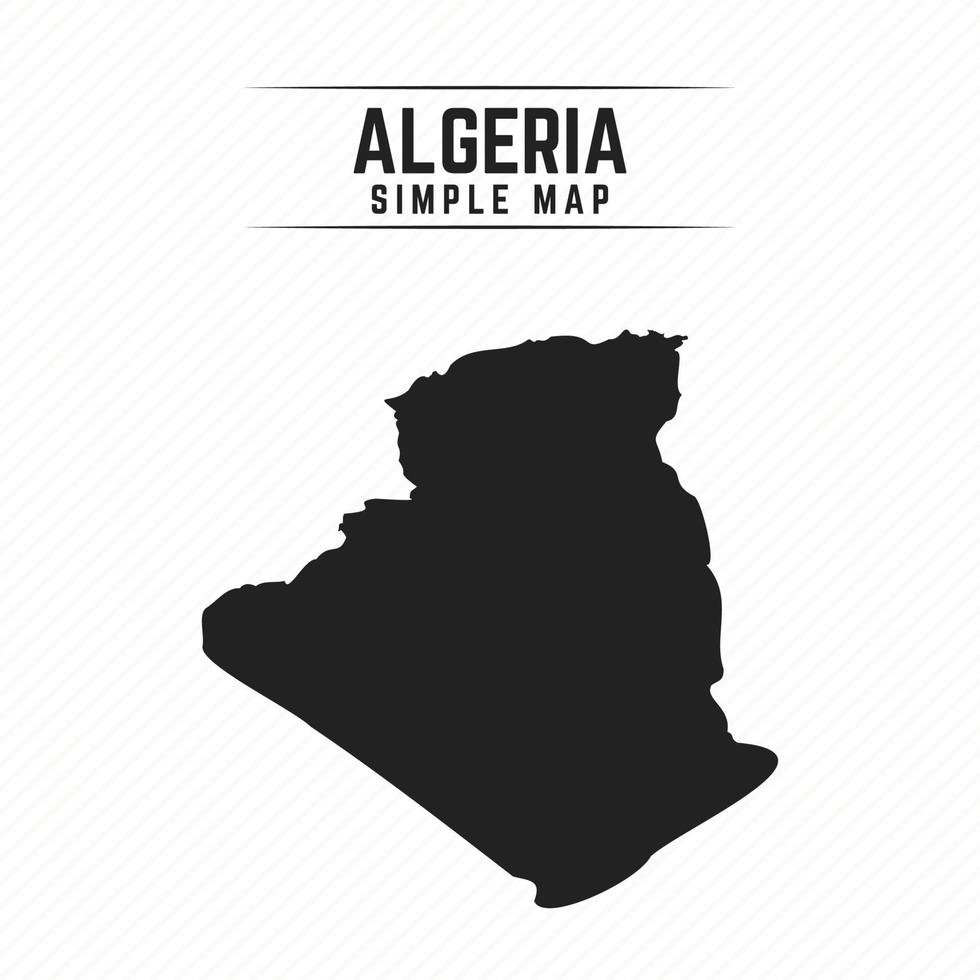 Simple Black Map of Algeria Isolated on White Background vector