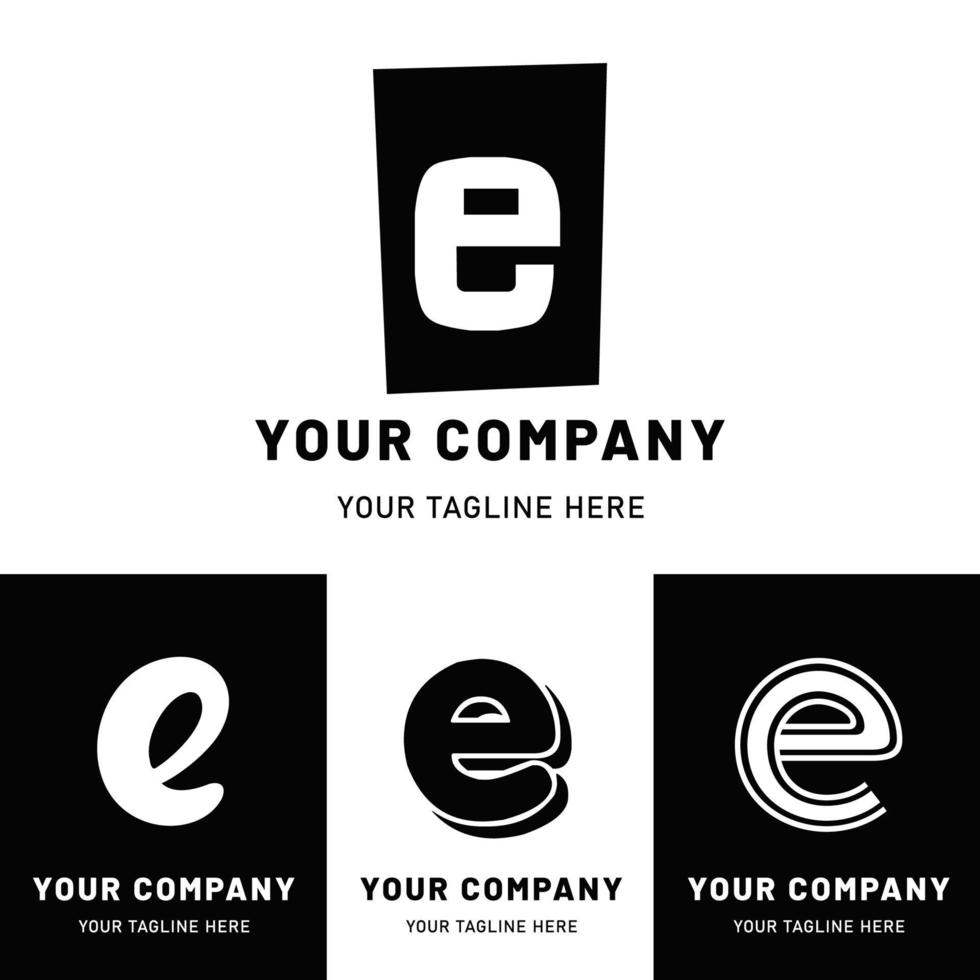 Lowercase Letter E Logo Set vector