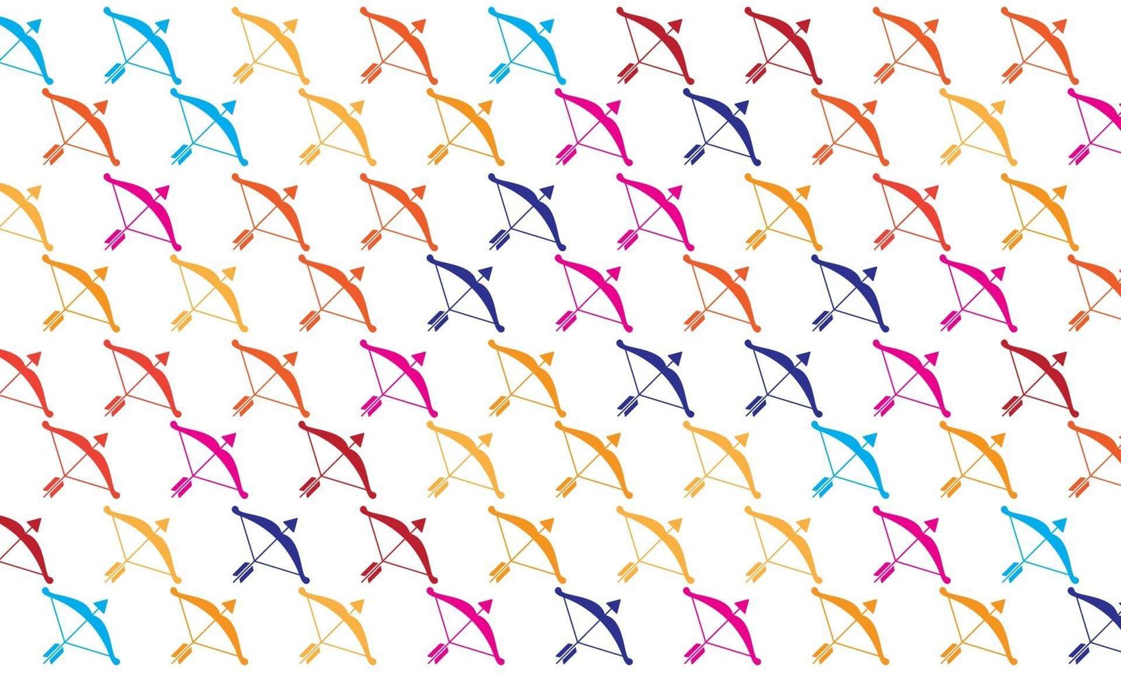 Colorful Bow and Arrow Seamless Pattern Background vector