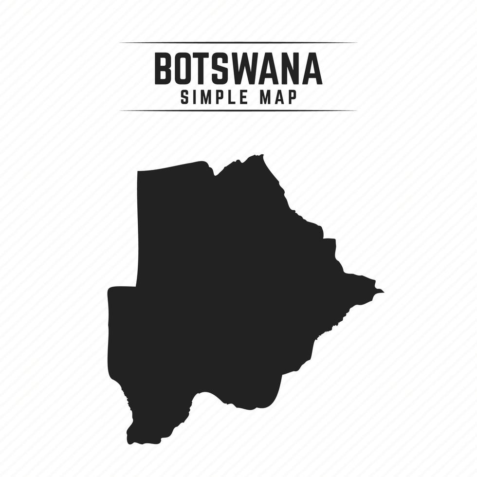 Simple Black Map of Botswana Isolated on White Background vector