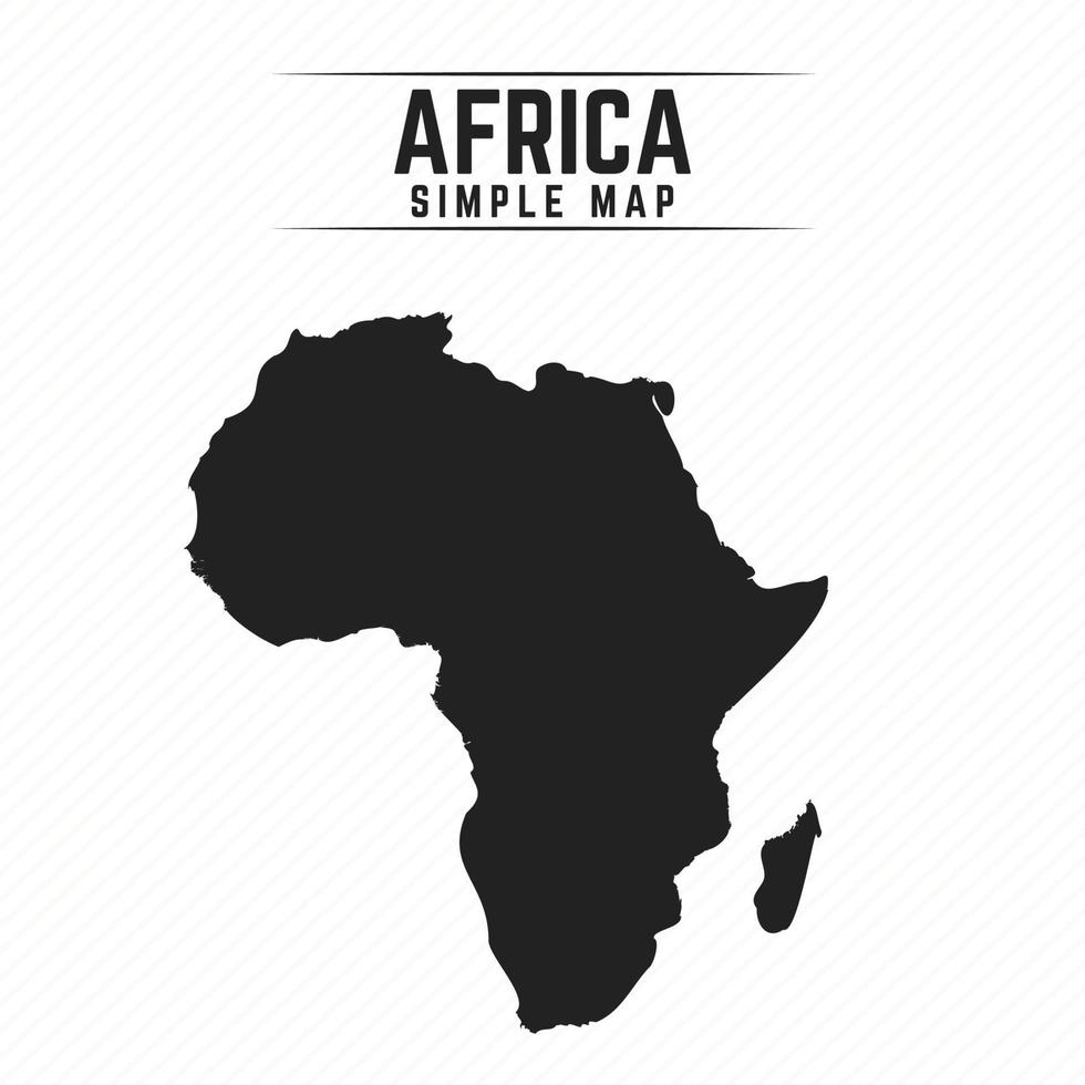 Simple Black Map of Africa Isolated on White Background vector