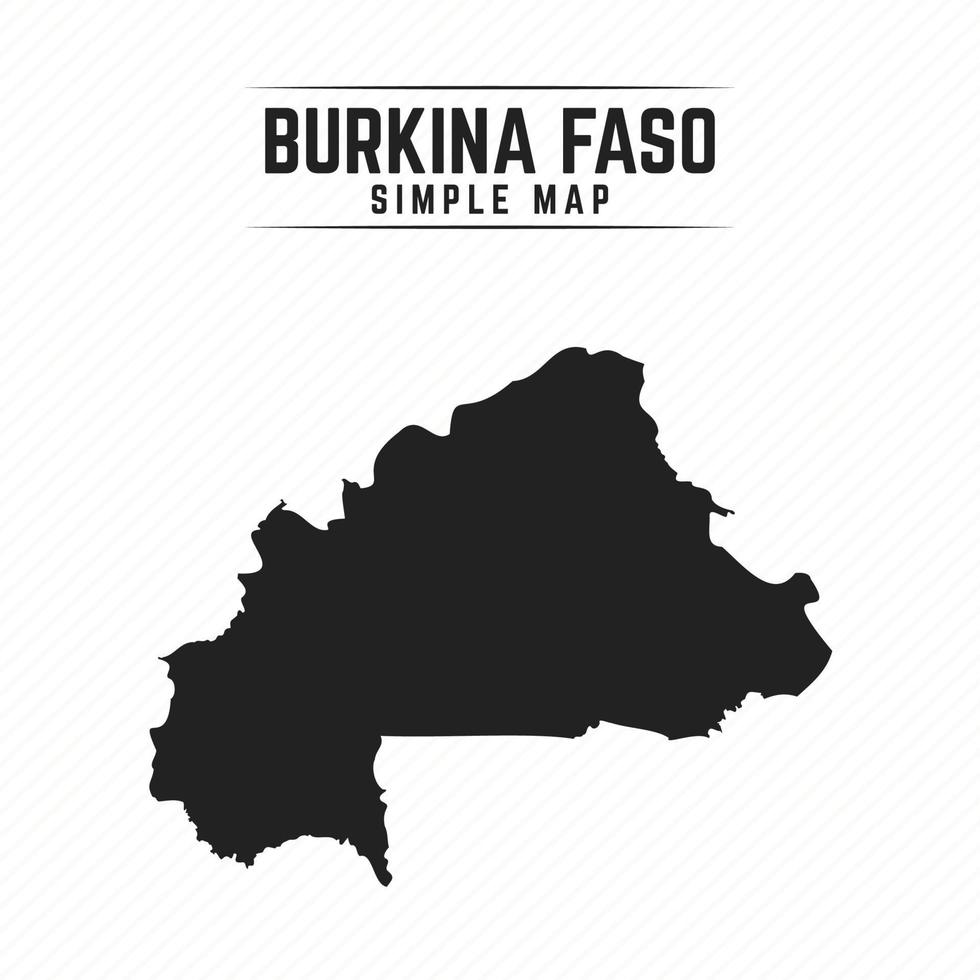 Simple Black Map of Burkina Faso Isolated on White Background vector