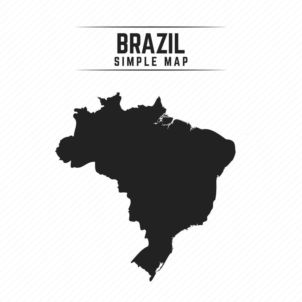 Mapa negro simple de Brasil aislado sobre fondo blanco. vector