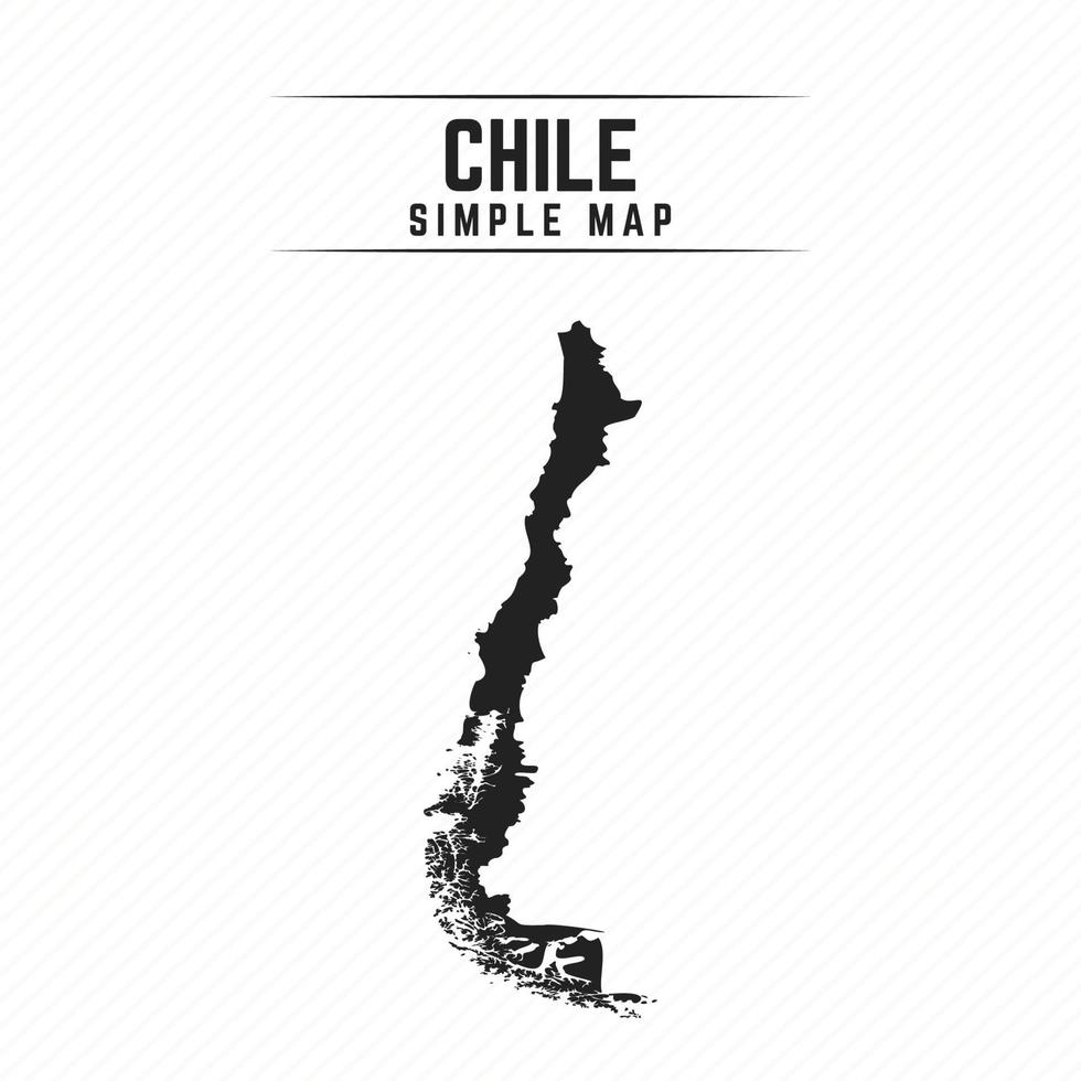 Mapa negro simple de Chile aislado sobre fondo blanco. vector