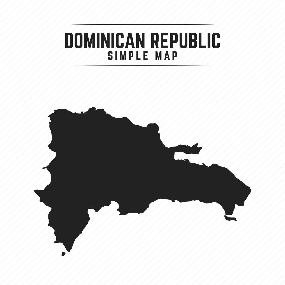 Simple Black Map of Dominican Republic Isolated on White Background vector