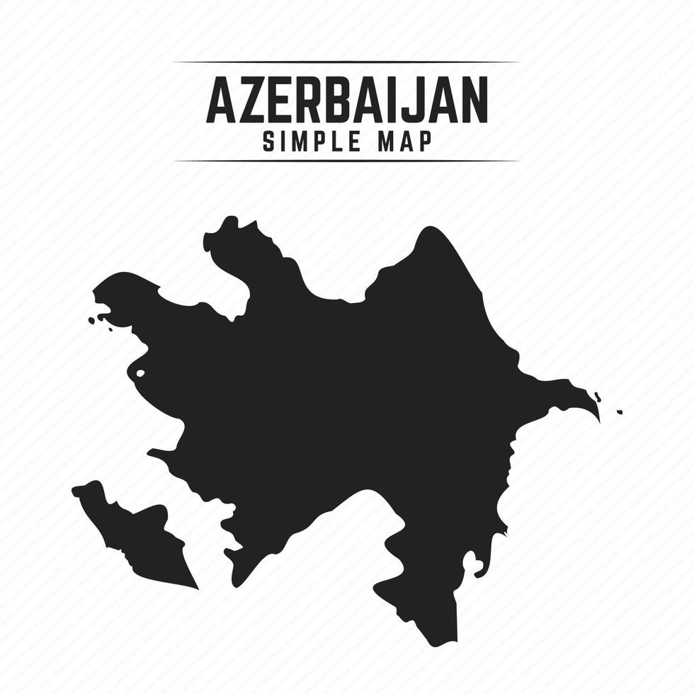 Mapa negro simple de Azerbaiyán aislado sobre fondo blanco. vector