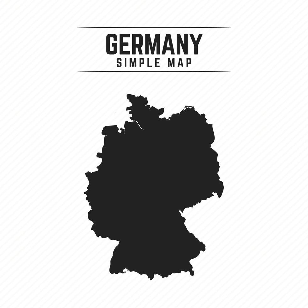Mapa negro simple de Alemania aislado sobre fondo blanco. vector