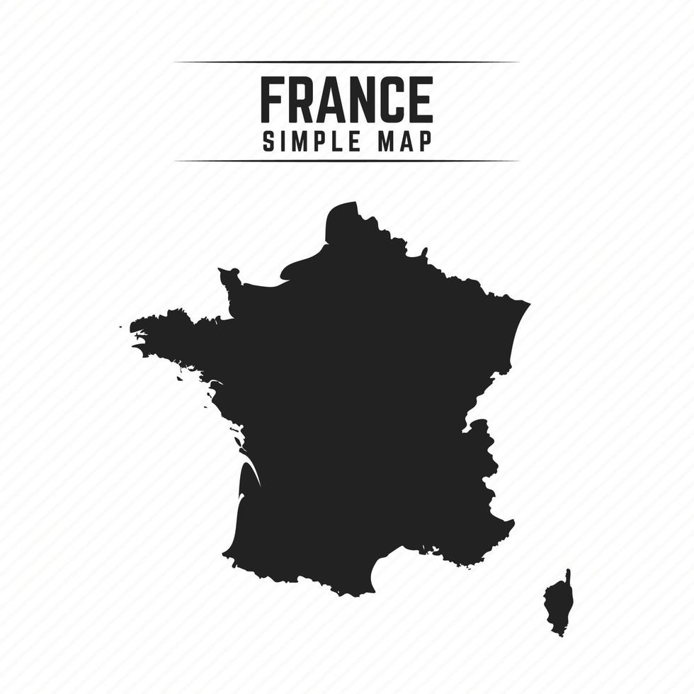 Mapa negro simple de Francia aislado sobre fondo blanco. vector