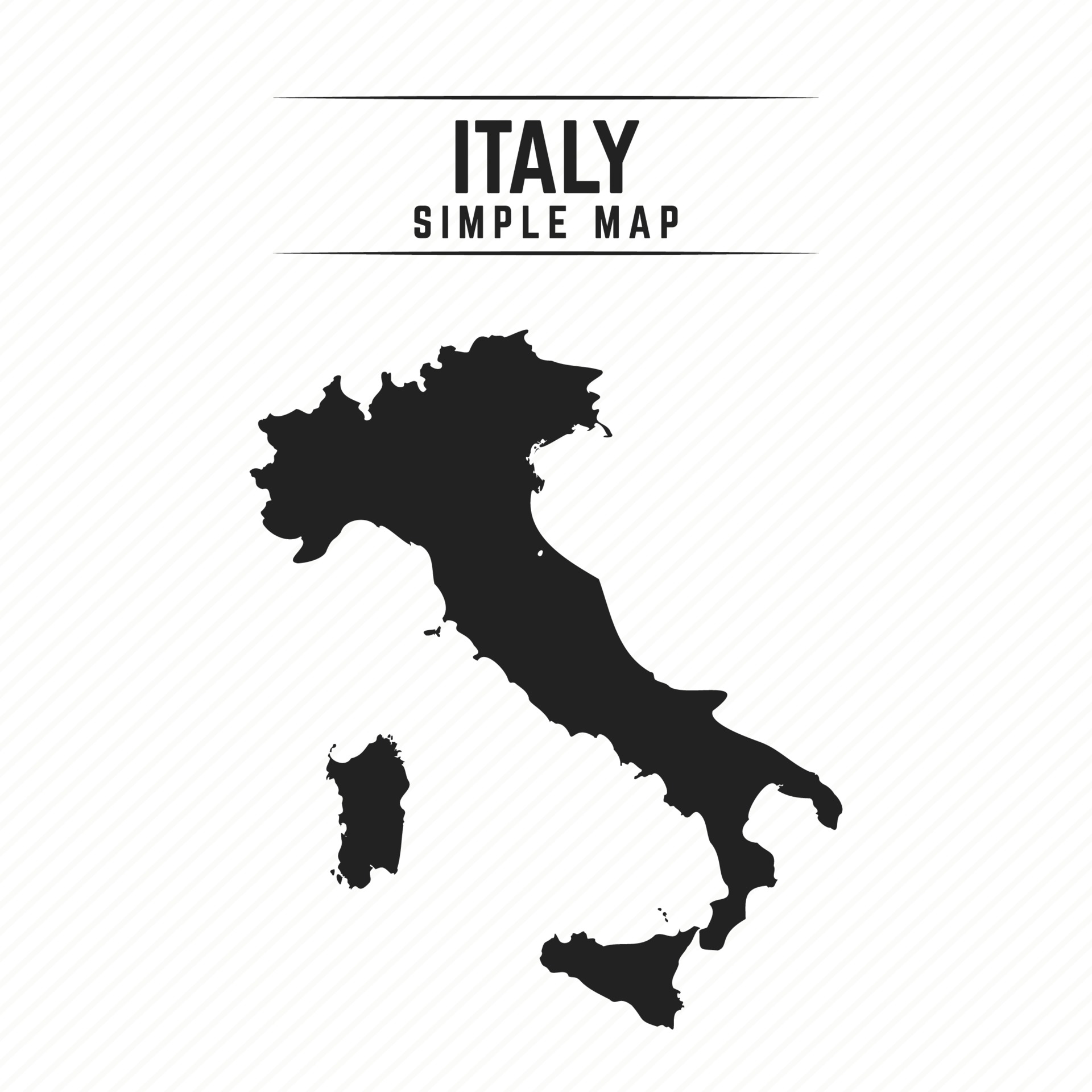 Simple Black Map of Italy Isolated on White Background 3249605 Vector