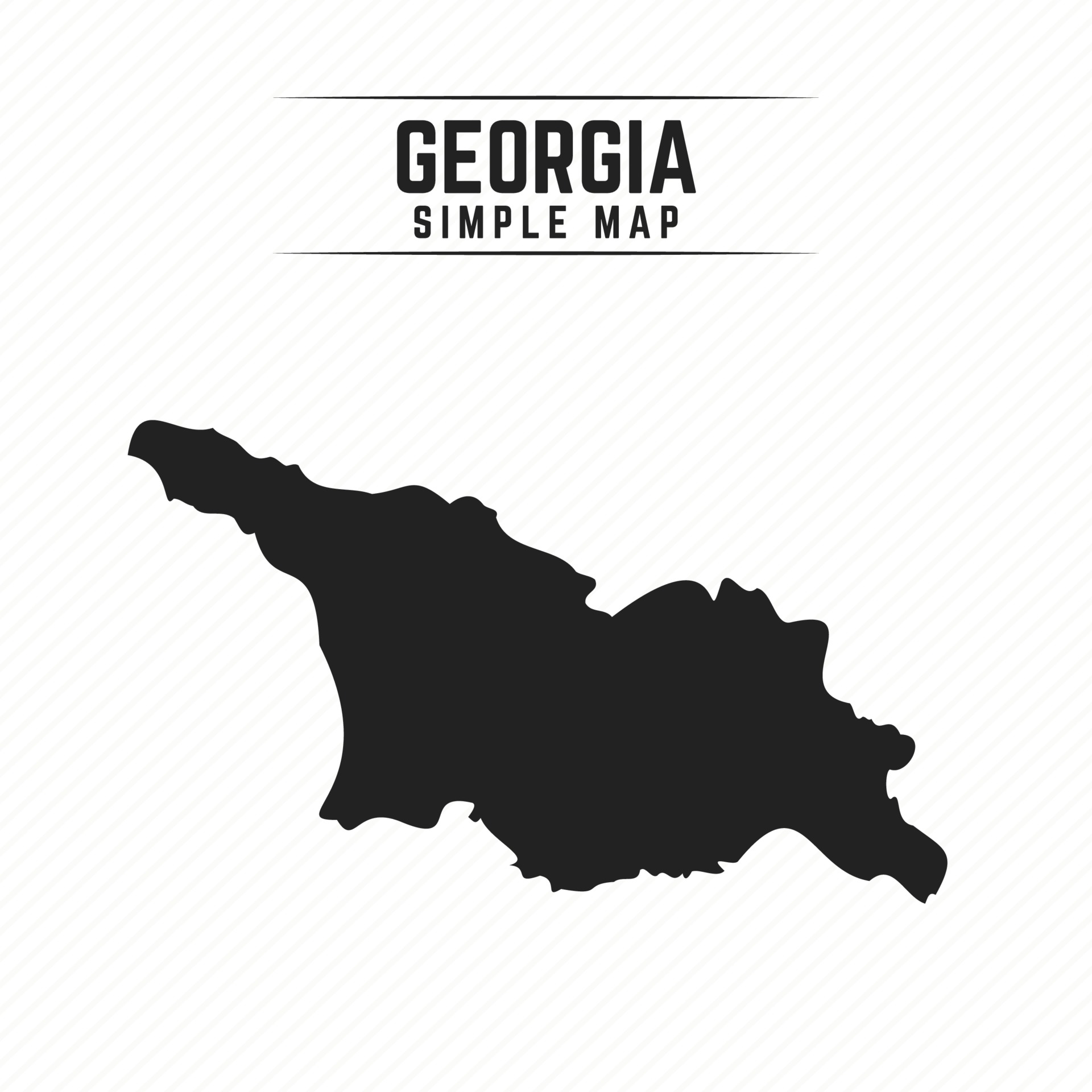 Simple Black Map of Georgia Isolated on White Background 3249616 Vector
