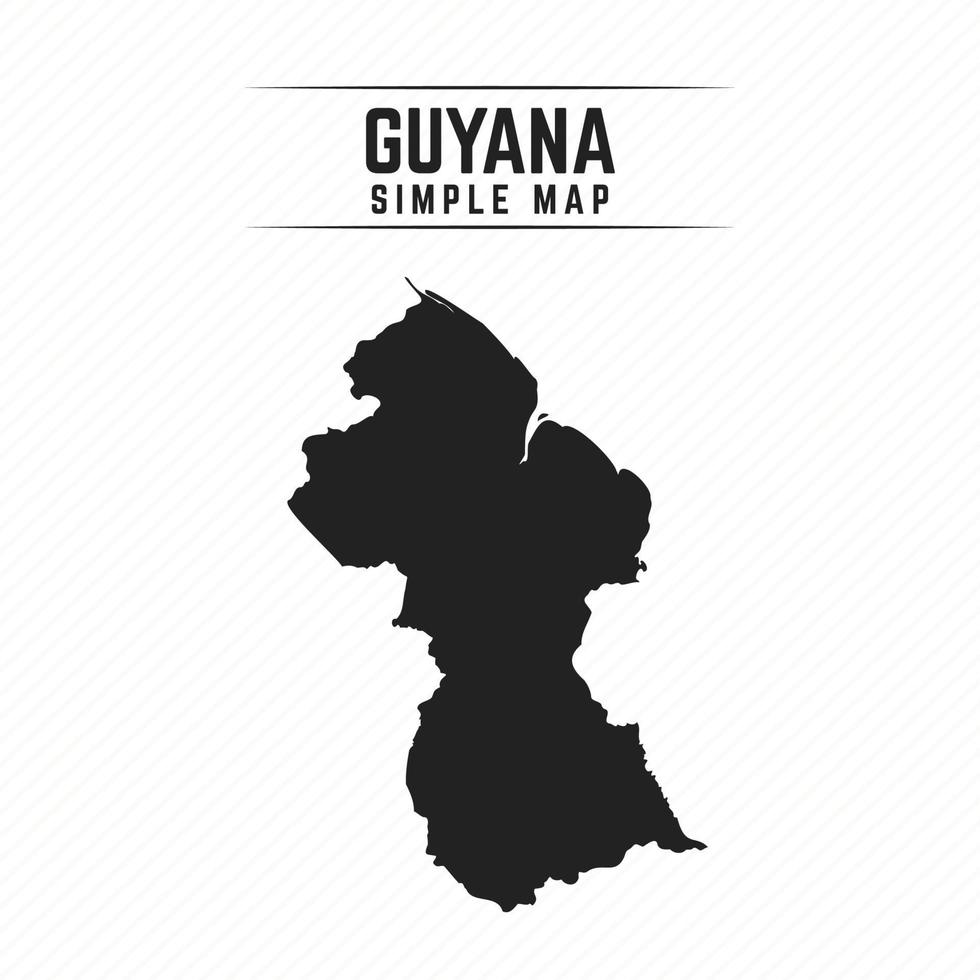 Simple Black Map of Guyana Isolated on White Background vector