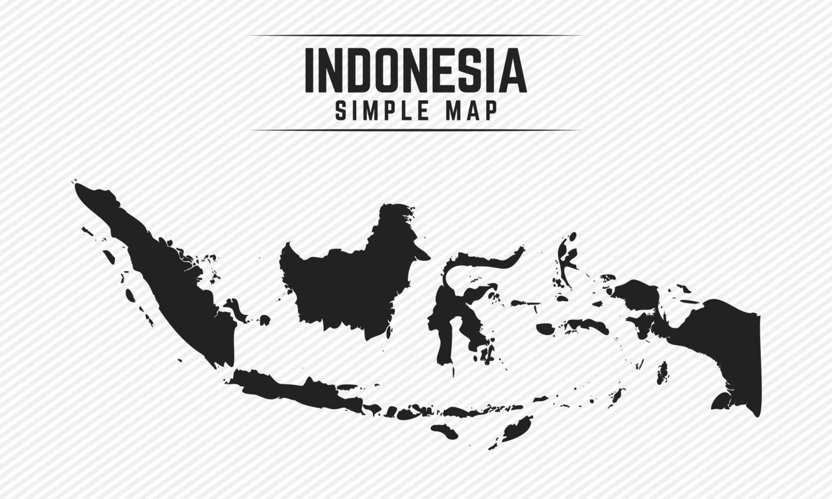 Mapa negro simple de Indonesia aislado sobre fondo blanco. vector