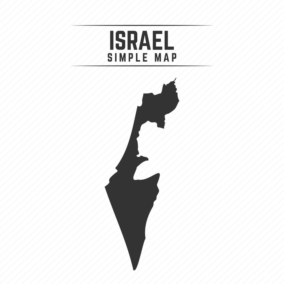 Simple Black Map of Israel Isolated on White Background vector