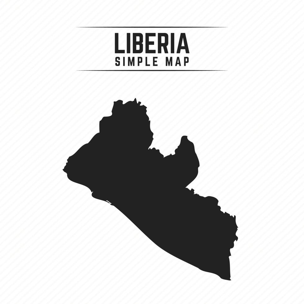 Simple Black Map of Liberia Isolated on White Background vector