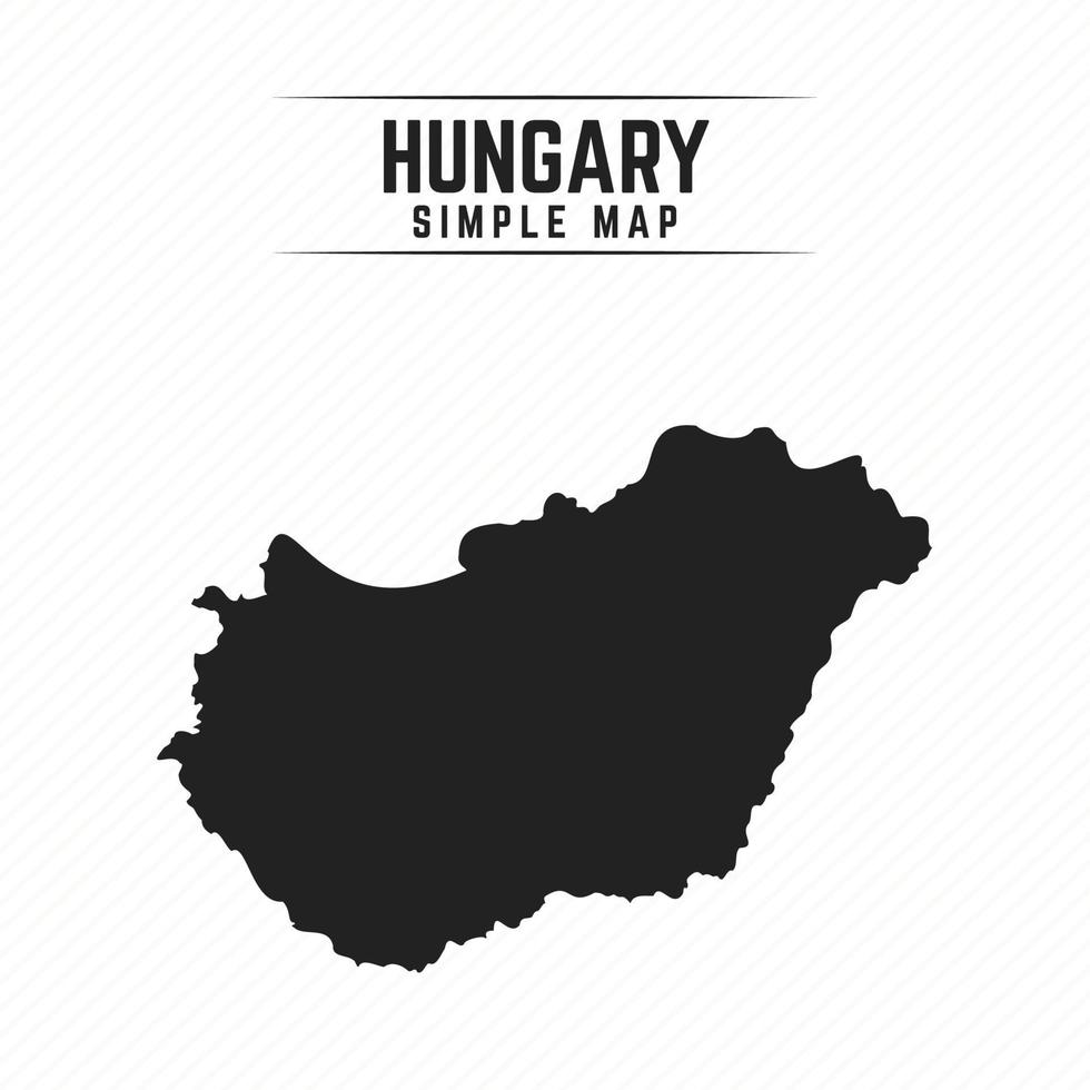 Simple Black Map of Hungary Isolated on White Background vector