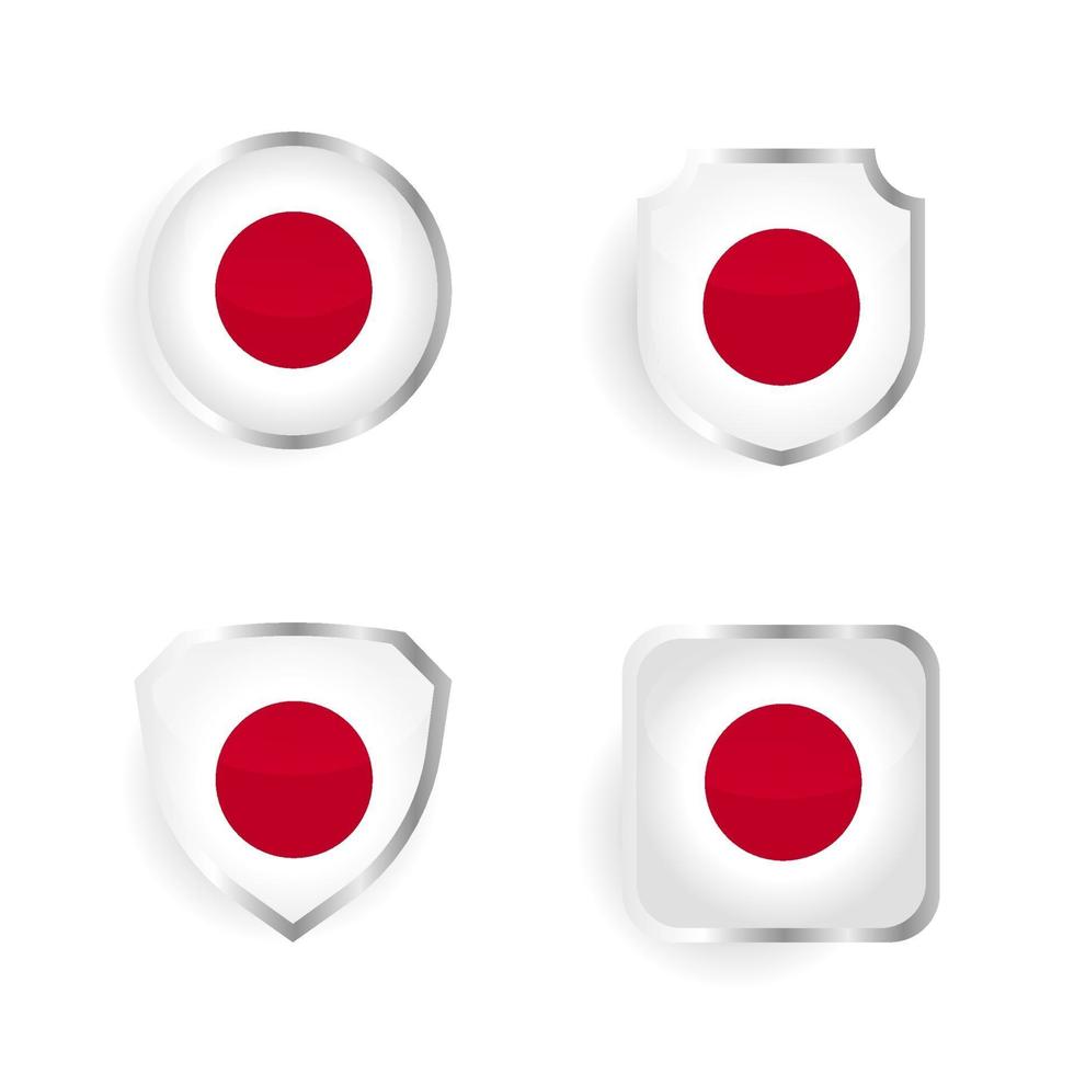 Japan Country Badge and Label Collection vector