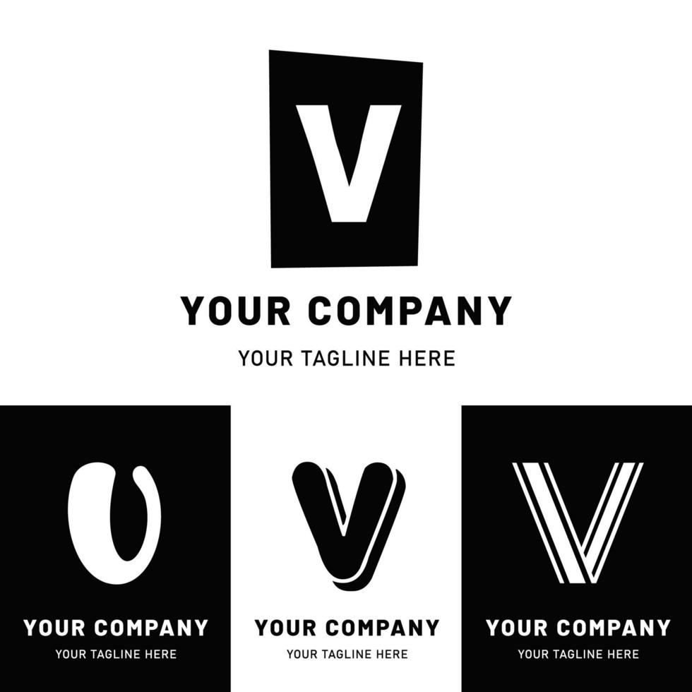 Lowercase Letter V Logo Set vector