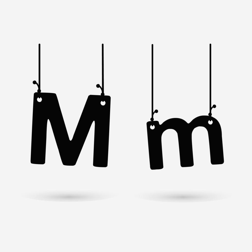 Abstract Hanging Letter M Design vector