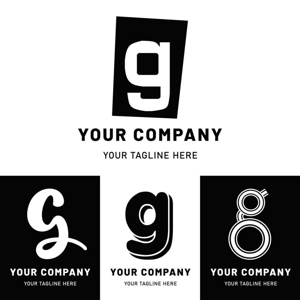 Lowercase Letter G Logo Set vector