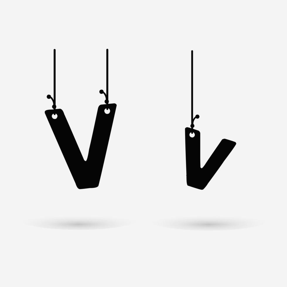 Abstract Hanging Letter V Design vector