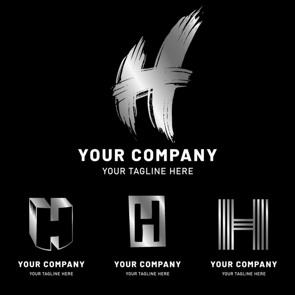 Modern Silver Letter H Logo Collection vector