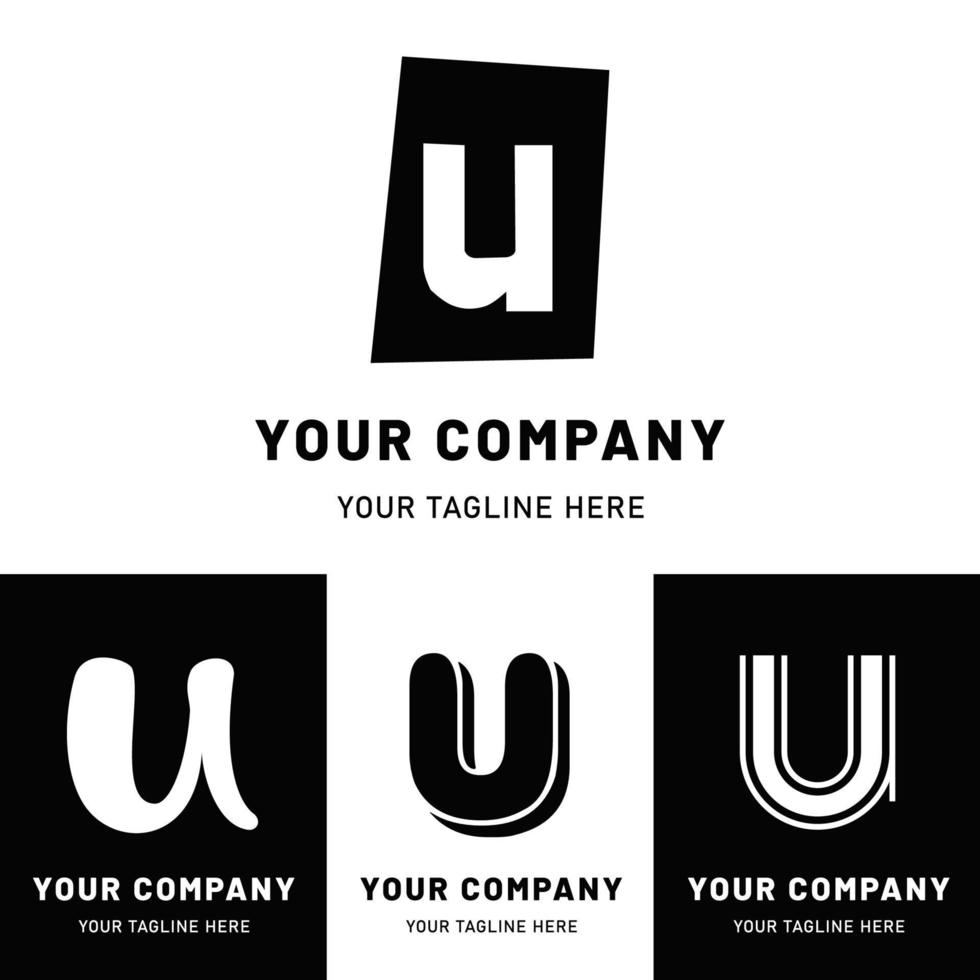 Lowercase Letter U Logo Set vector