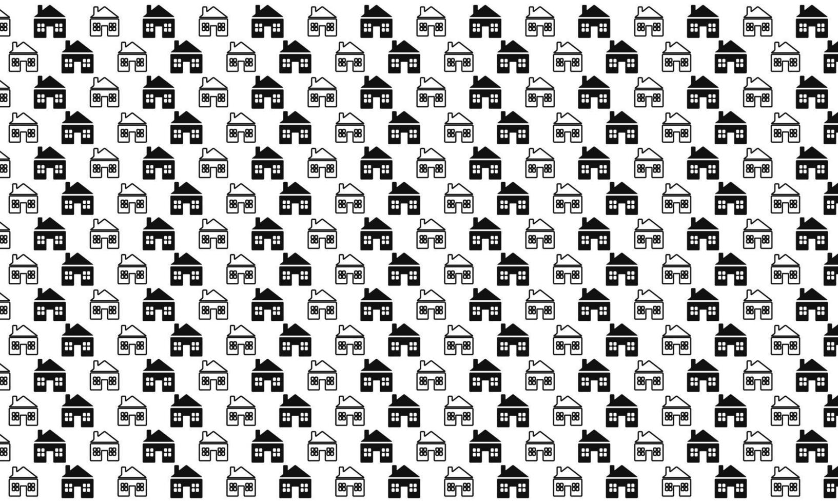Black and White Home Seamless Pattern vector