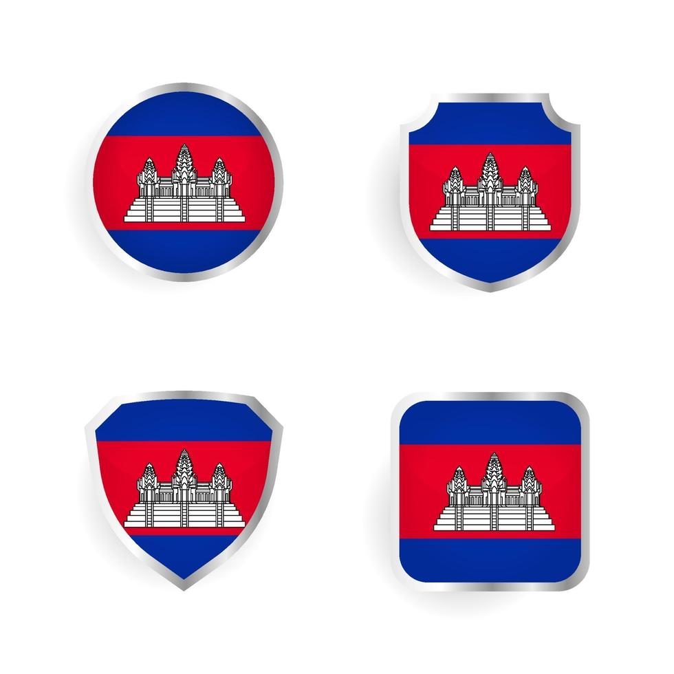 Cambodia Country Badge and Label Collection vector