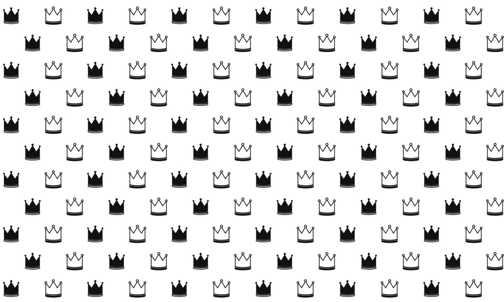 Black and White Crown Seamless Pattern vector