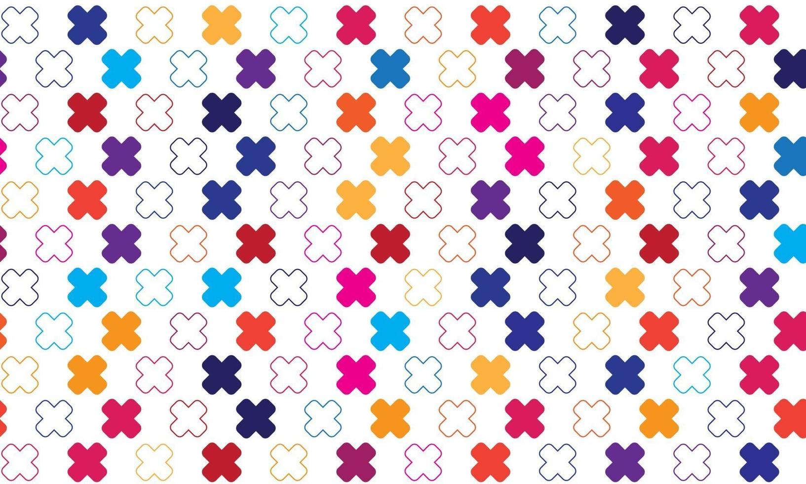 Colorful Cross Mark Seamless Pattern vector