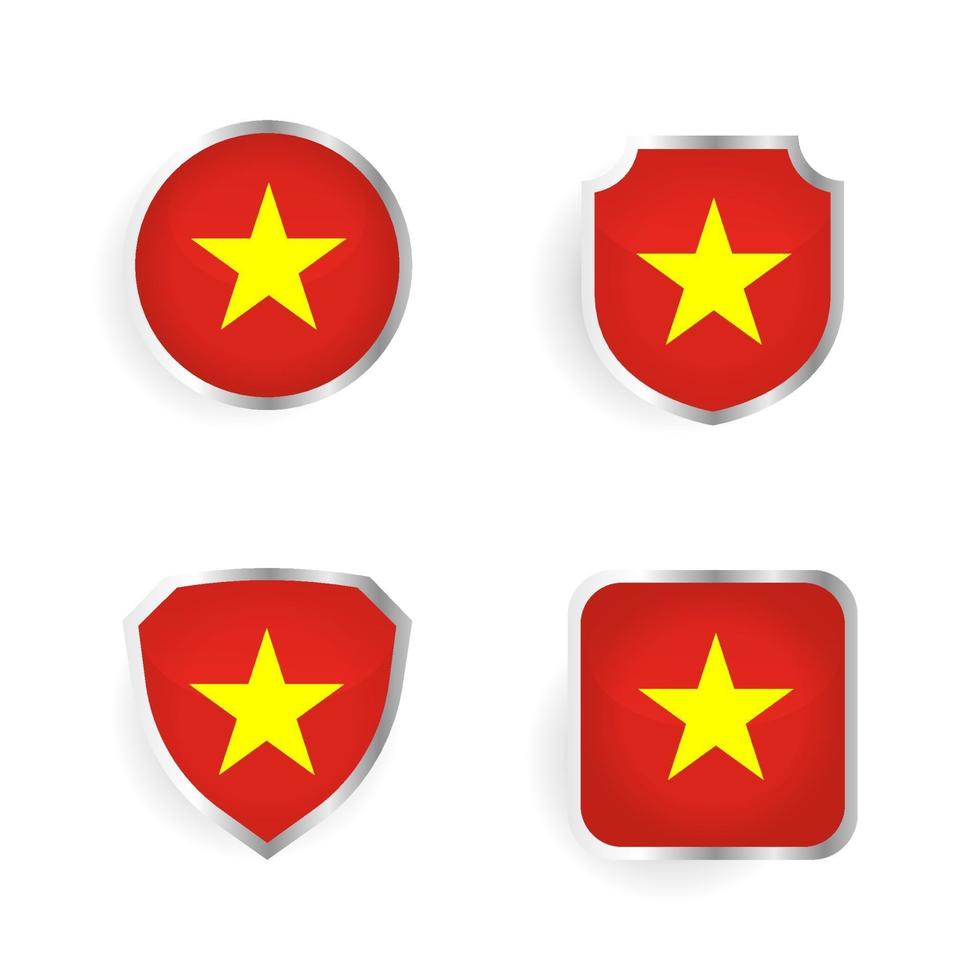 colección de insignias y etiquetas de vietnam vector