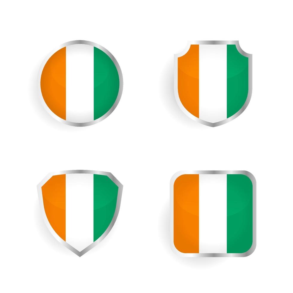 Ivory Coast Country Badge and Label Collection vector