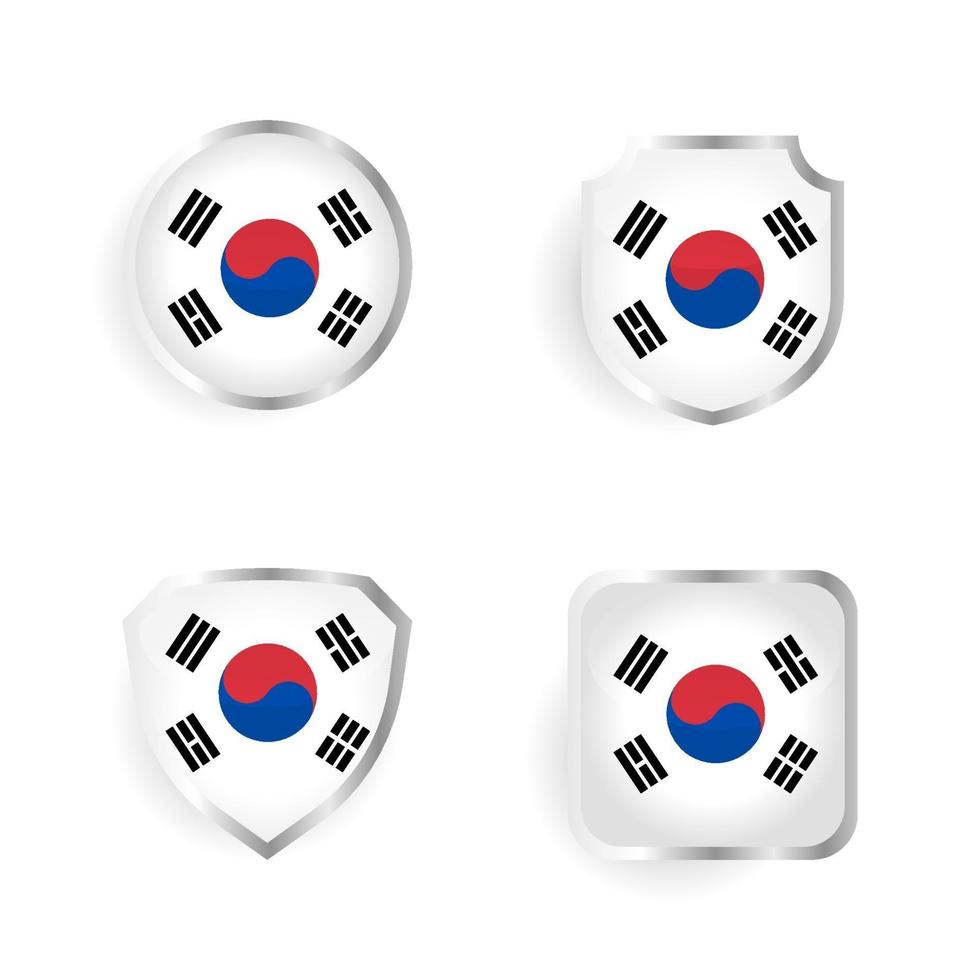 South Korea Country Badge and Label Collection vector