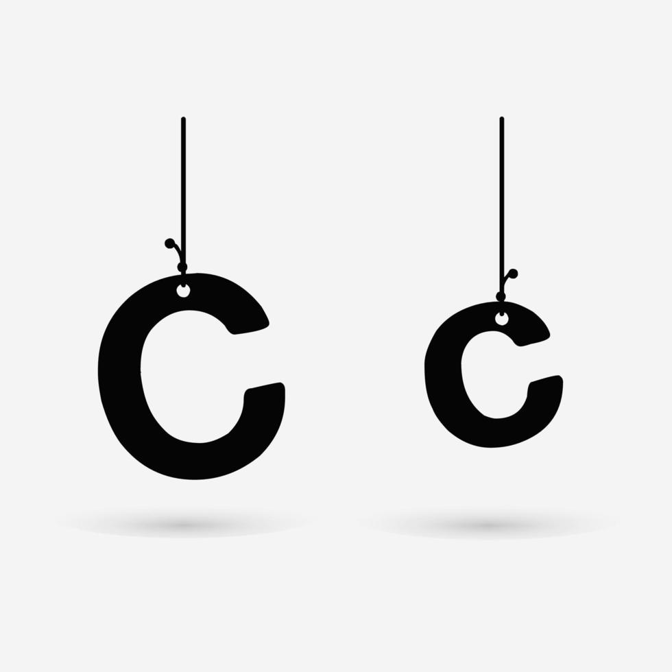 Abstract Hanging Letter C Design vector