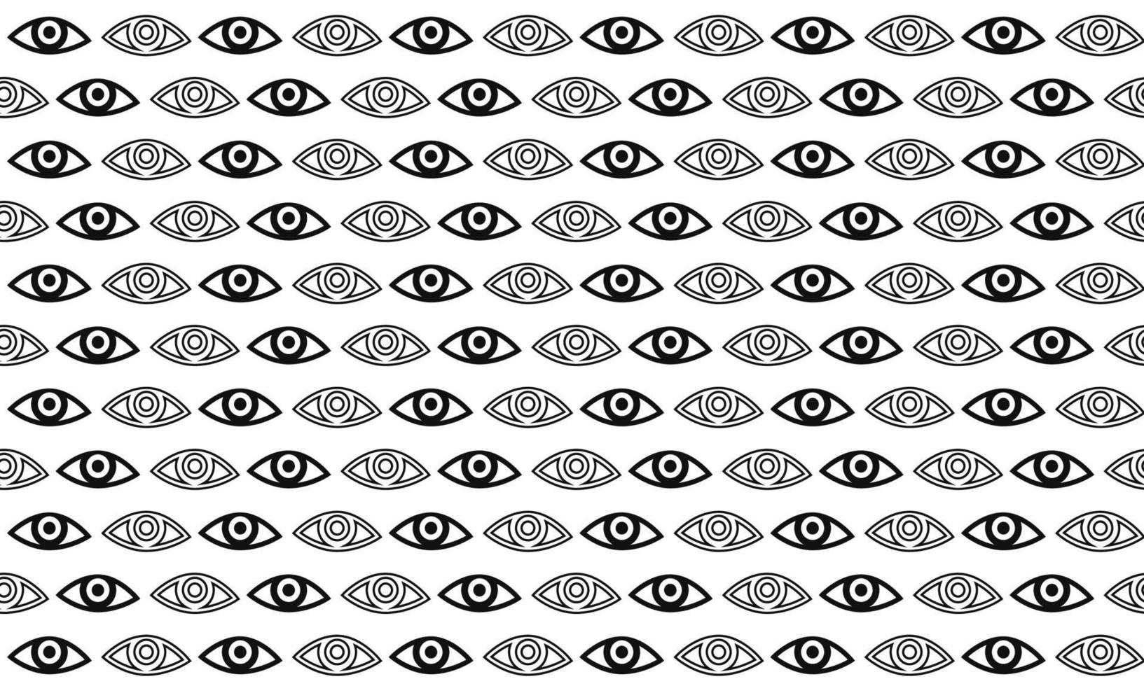 Black and White Eyes Seamless Pattern vector