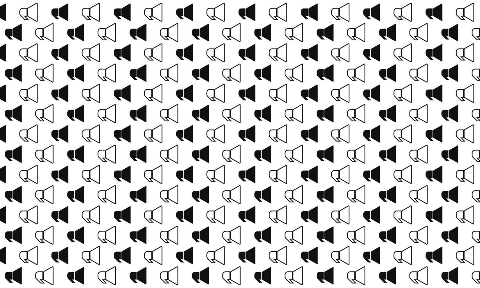 Black and White Megaphone Seamless Pattern vector