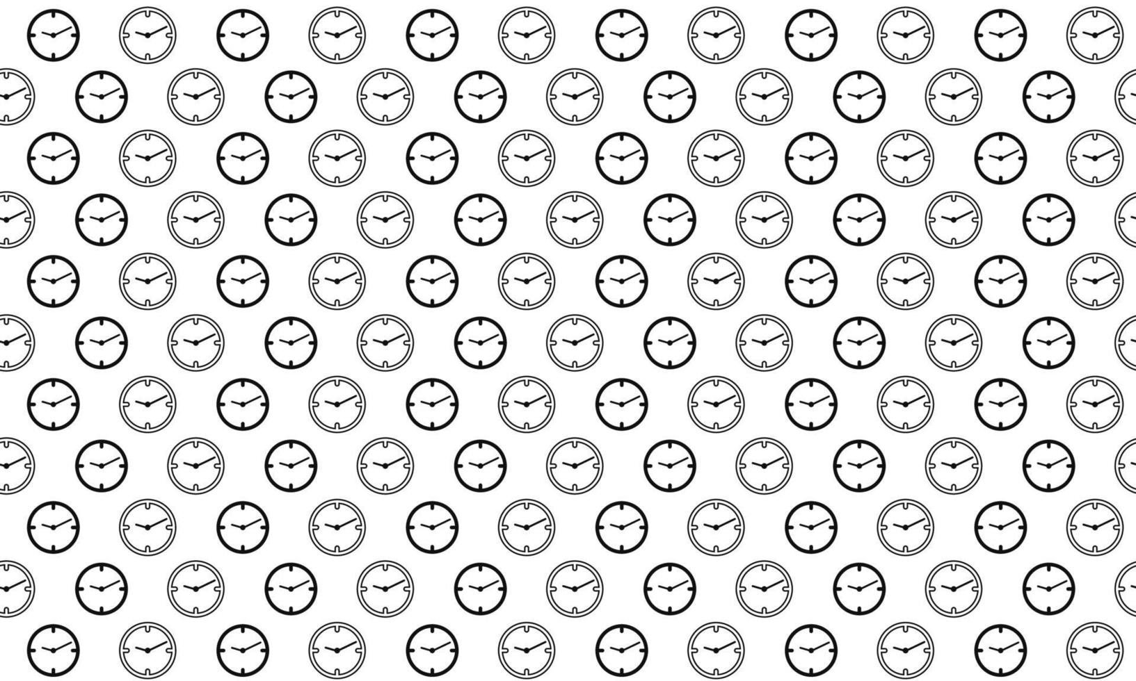 Black and White Clock Seamless Pattern vector