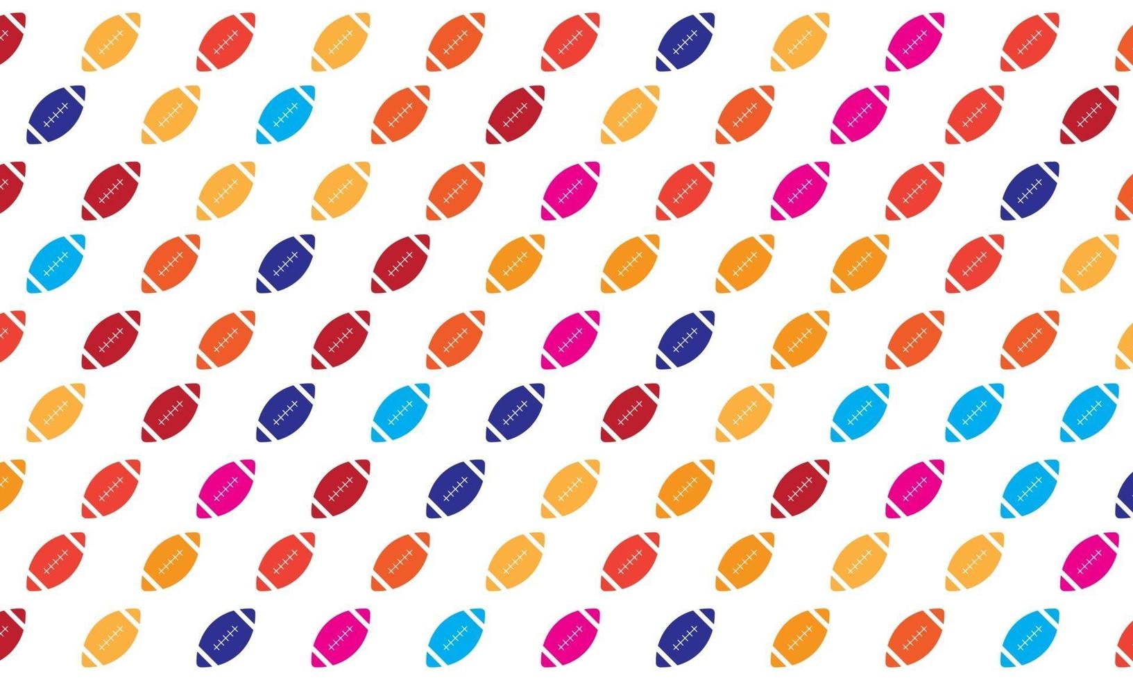Colorful Rugby Ball Seamless Pattern Background vector