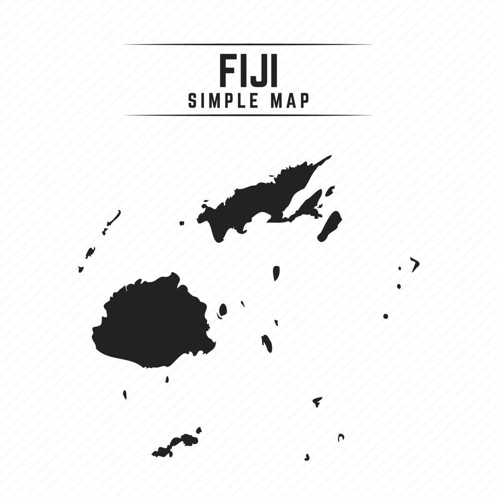 Simple Black Map of Fiji Isolated on White Background vector