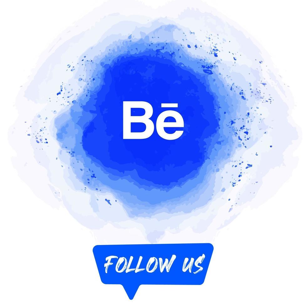 Watercolor Follow US Behance Banner vector