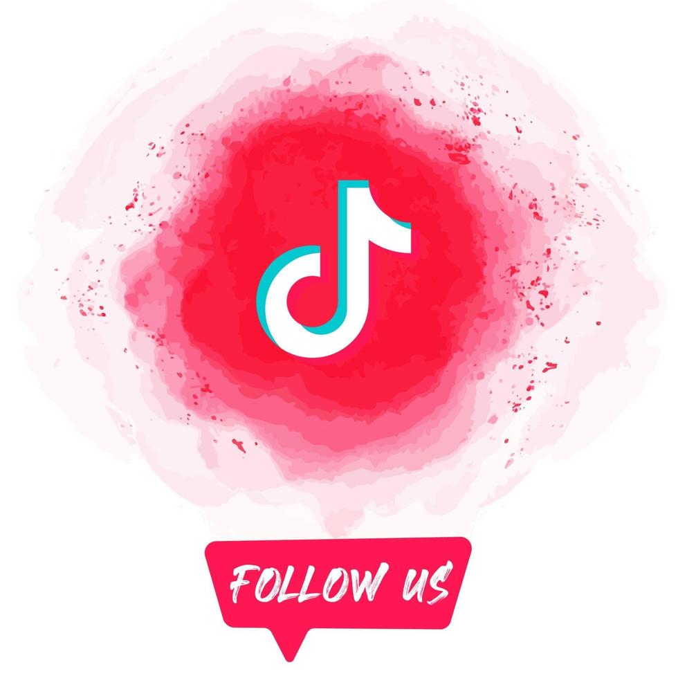 Watercolor Follow US TikTok Banner vector