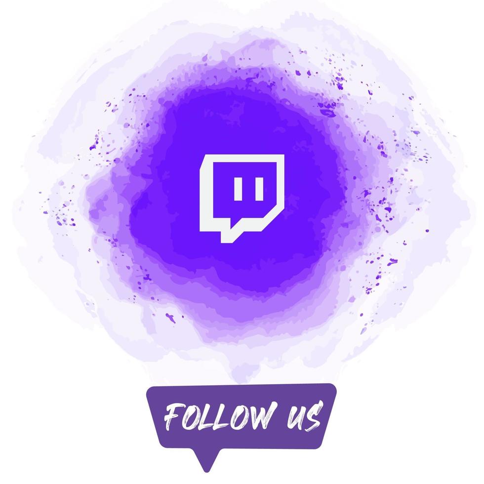 Watercolor Follow US Twitch Banner vector