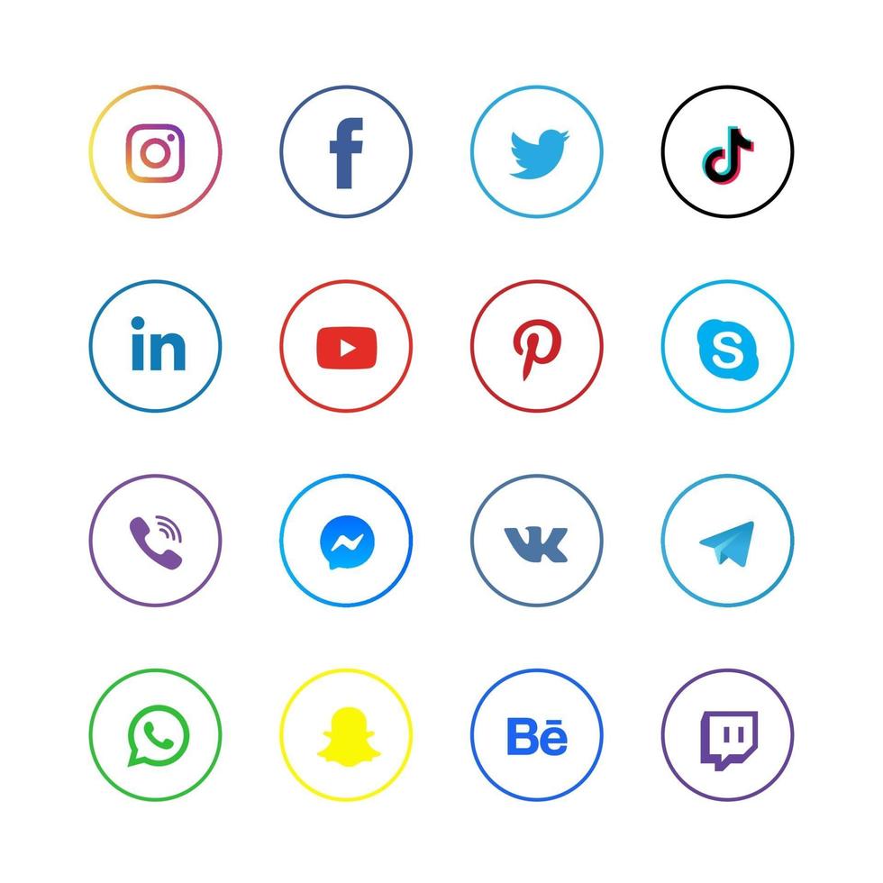 Minimal Social Media Icons Pack vector