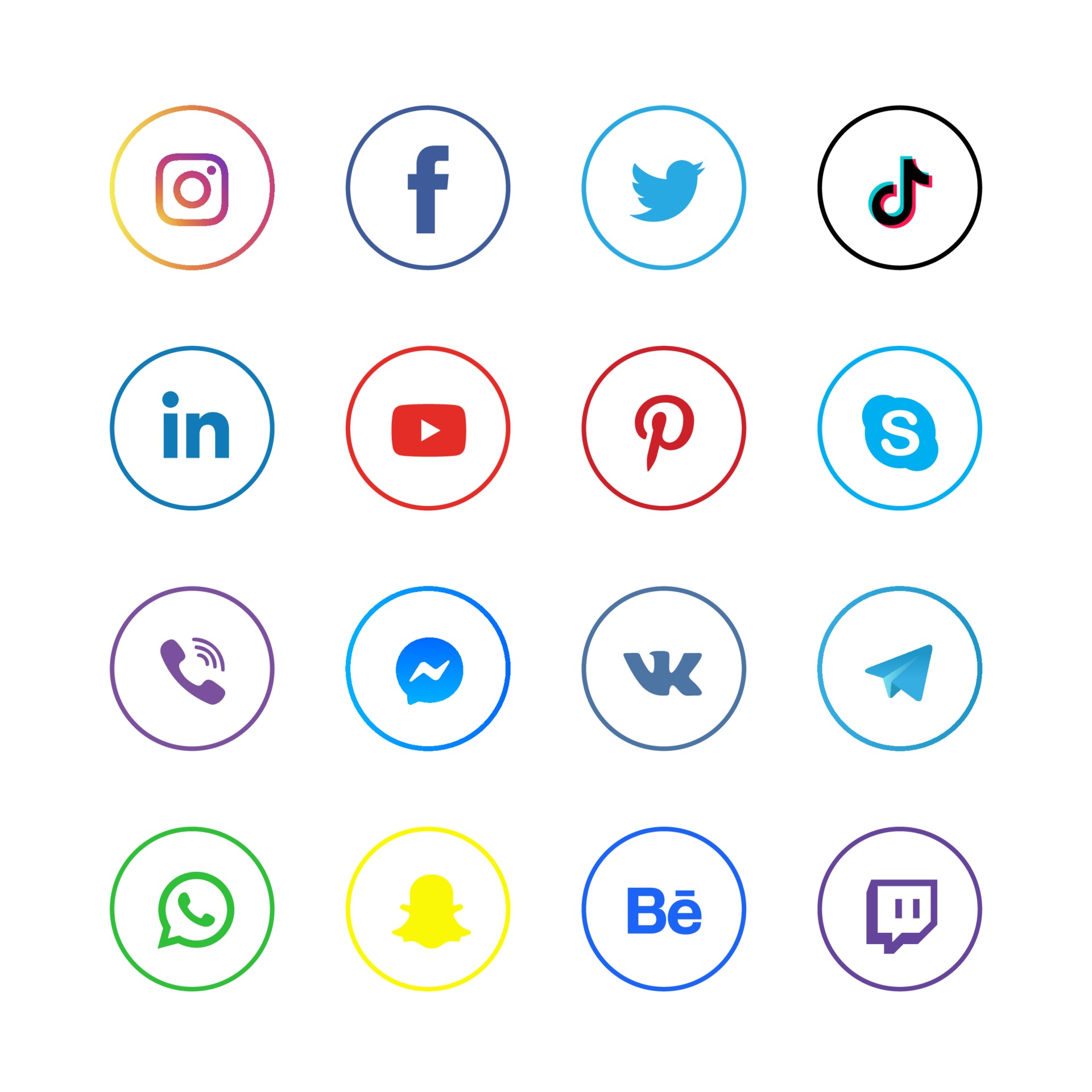 Minimal Social Media Icons Vector Art, Icons, and Graphics for Free